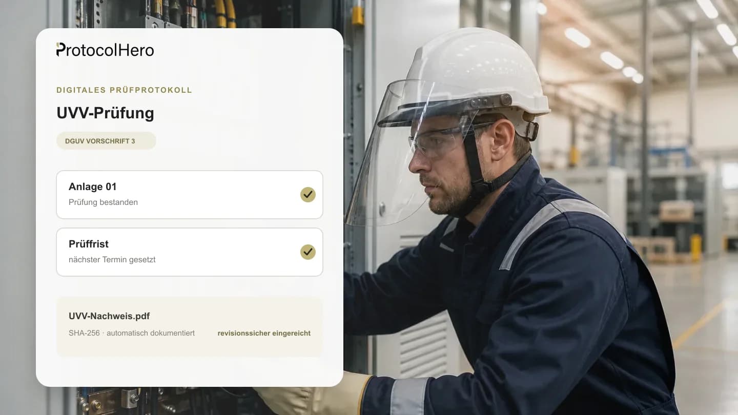 Sicherheitsprüfung einer elektrischen Industrieanlage