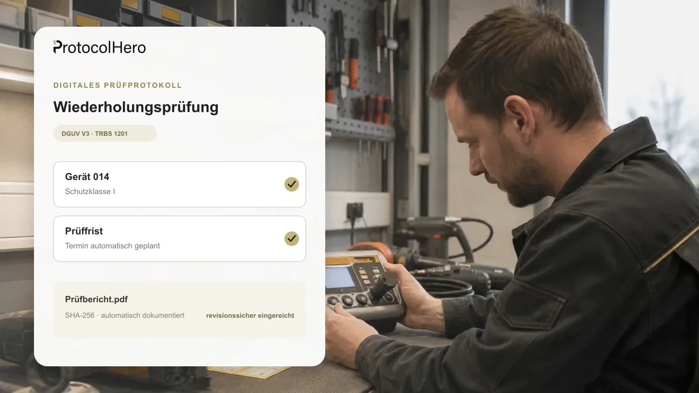 Wiederholungsprüfung ortsveränderlicher elektrischer Geräte