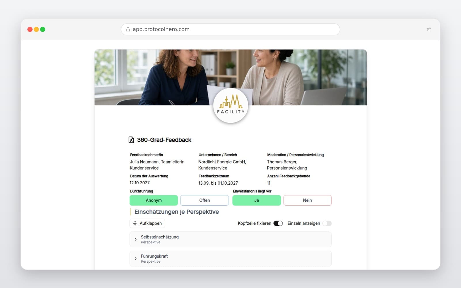 Vorschau der Vorlage „360-Grad-Feedback"