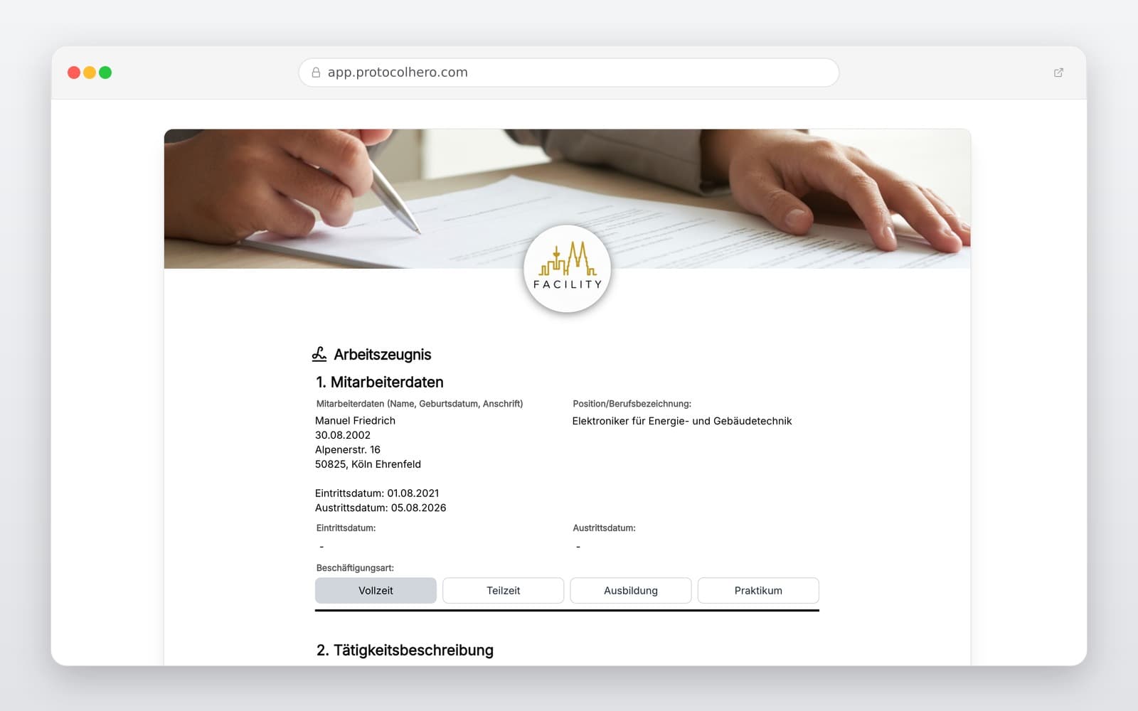 Vorschau der Vorlage „Arbeitszeugnis Vorlage – qualifiziertes & einfaches Zeugnis digital erstellen"