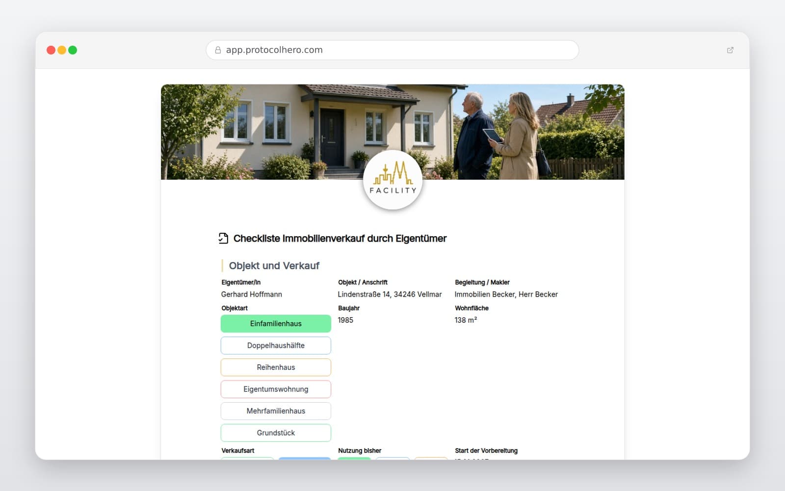Vorschau der Vorlage „Checkliste Immobilienverkauf durch Eigentümer"