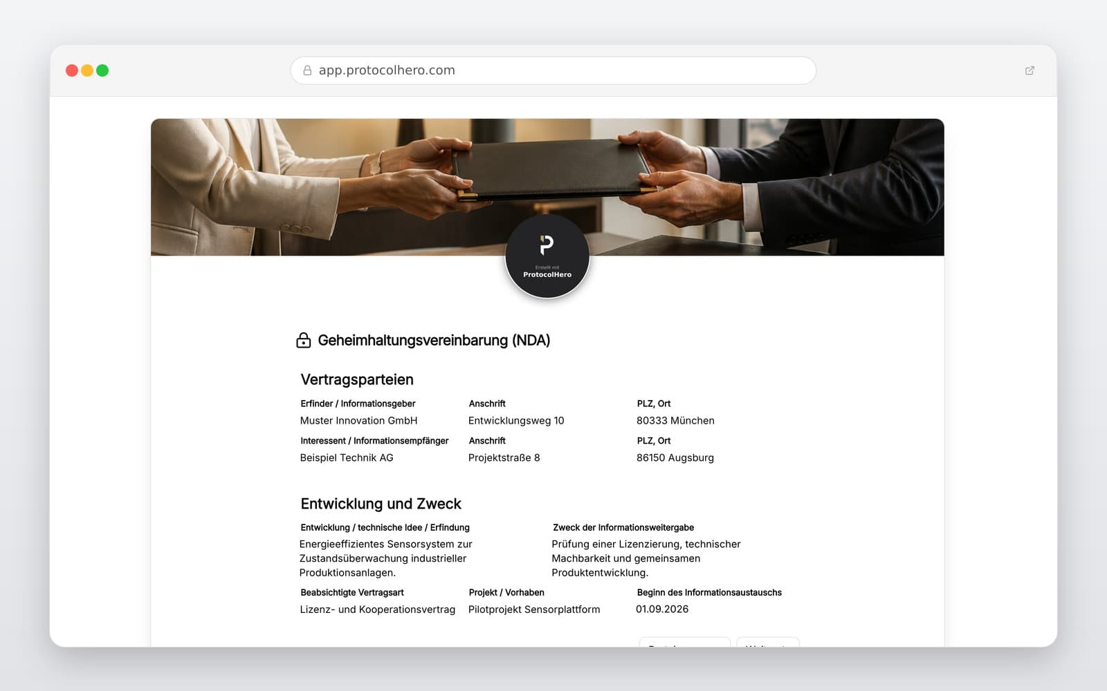 Vorschau der Vorlage „Geheimhaltungsvereinbarung Vorlage – Digital & Sicher"