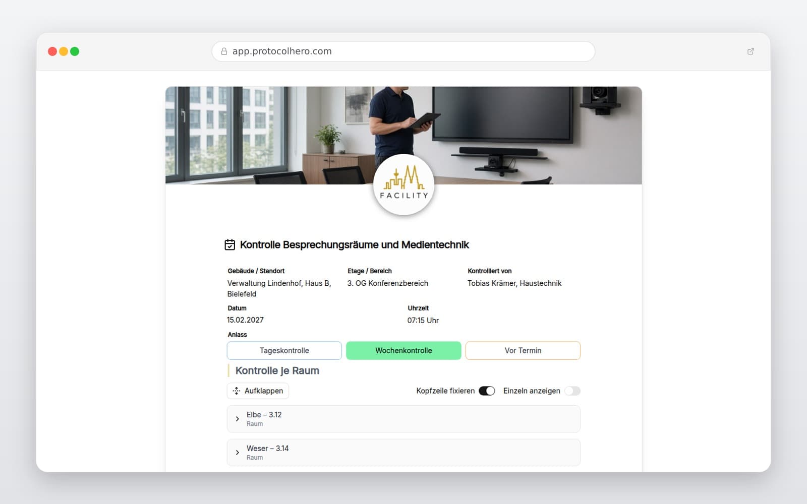Vorschau der Vorlage „Kontrolle Besprechungsräume und Medientechnik"