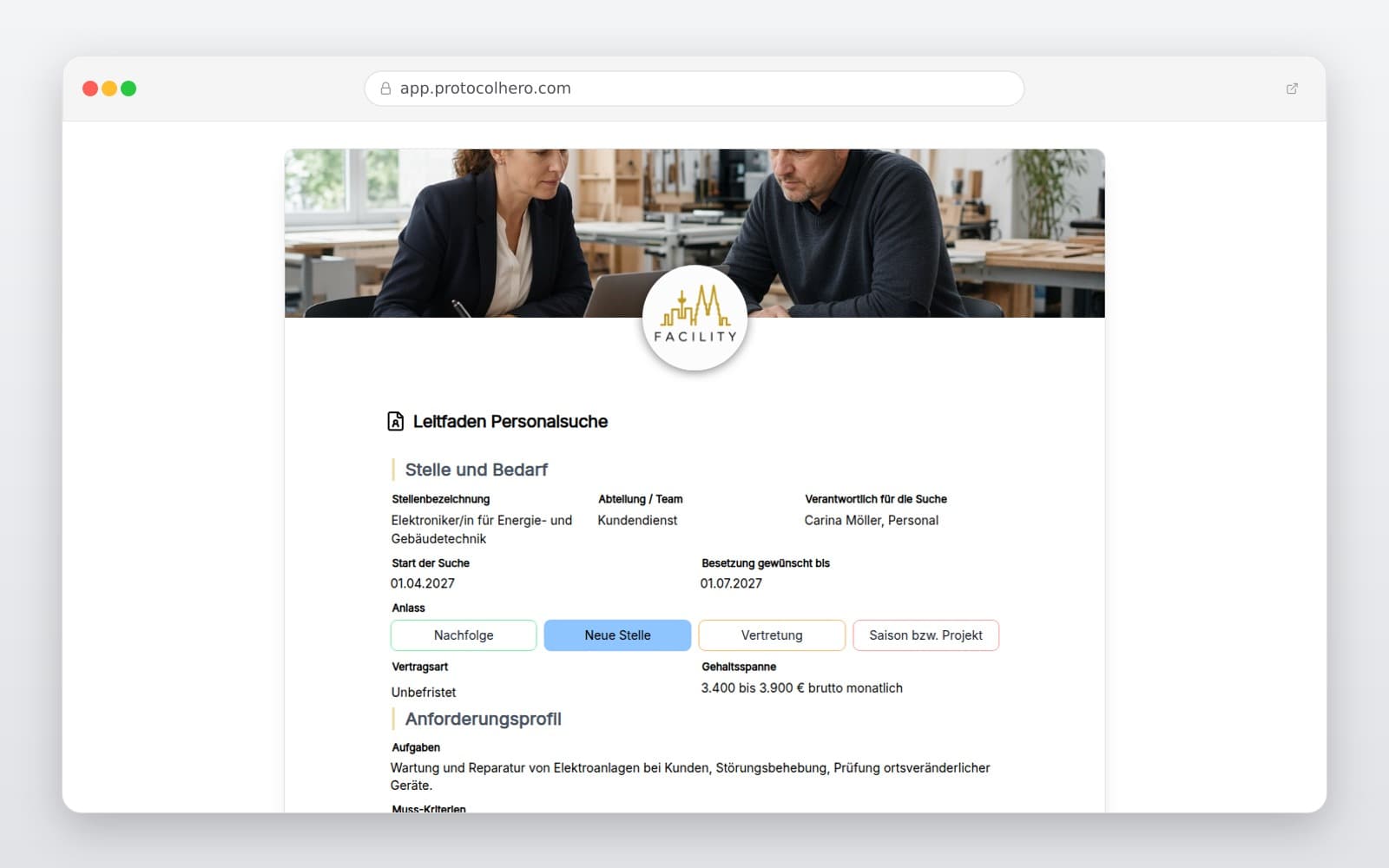Vorschau der Vorlage „Leitfaden Personalsuche"