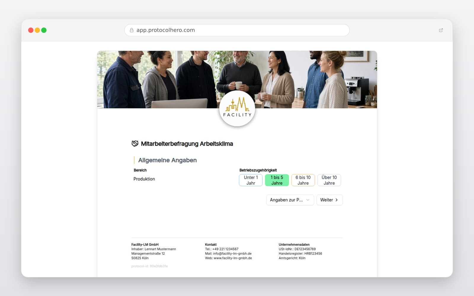 Vorschau der Vorlage „Mitarbeiterbefragung Arbeitsklima"