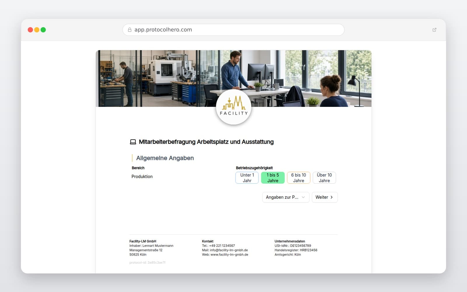 Vorschau der Vorlage „Mitarbeiterbefragung Arbeitsplatz und Ausstattung"