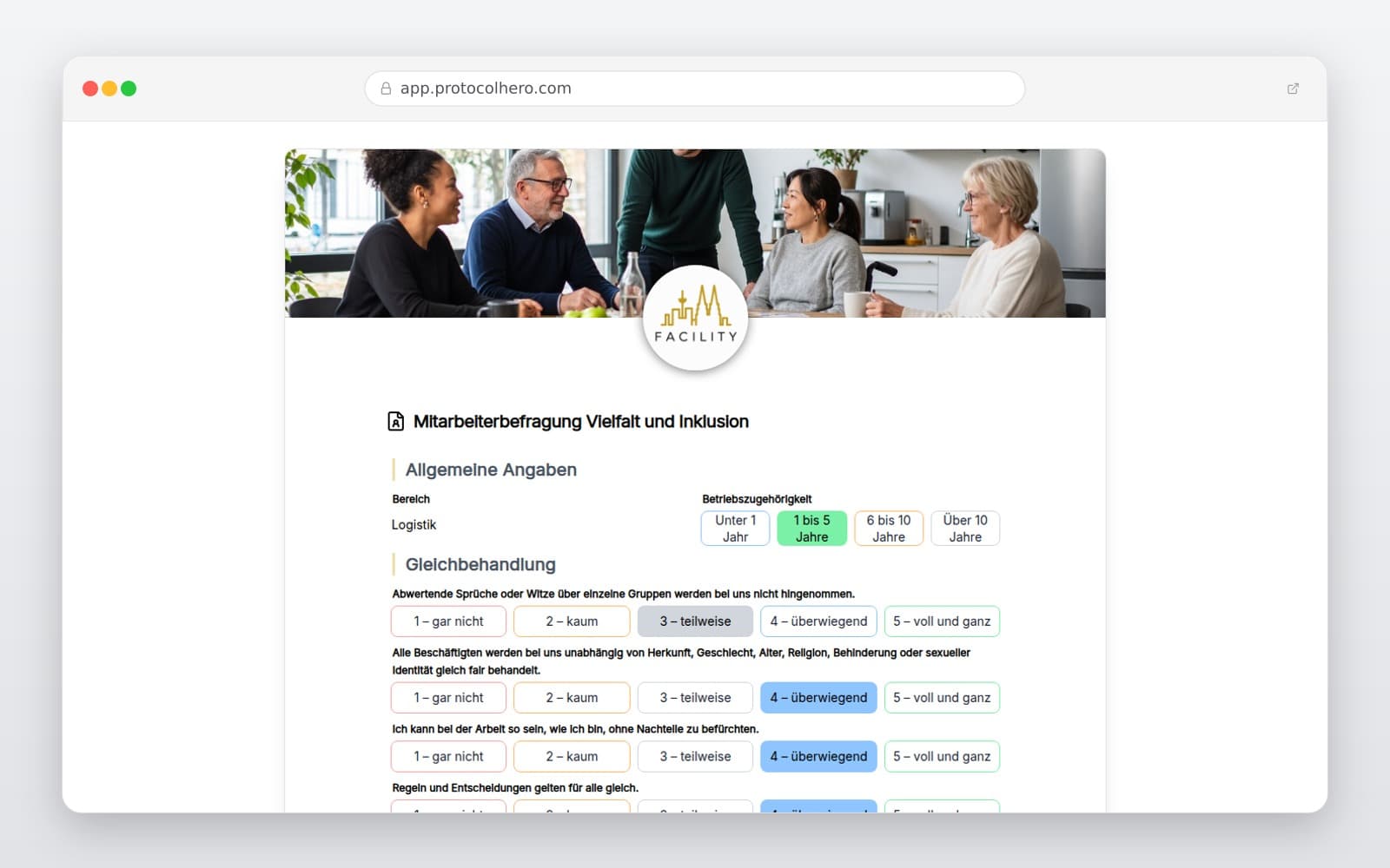 Vorschau der Vorlage „Mitarbeiterbefragung Vielfalt und Inklusion"
