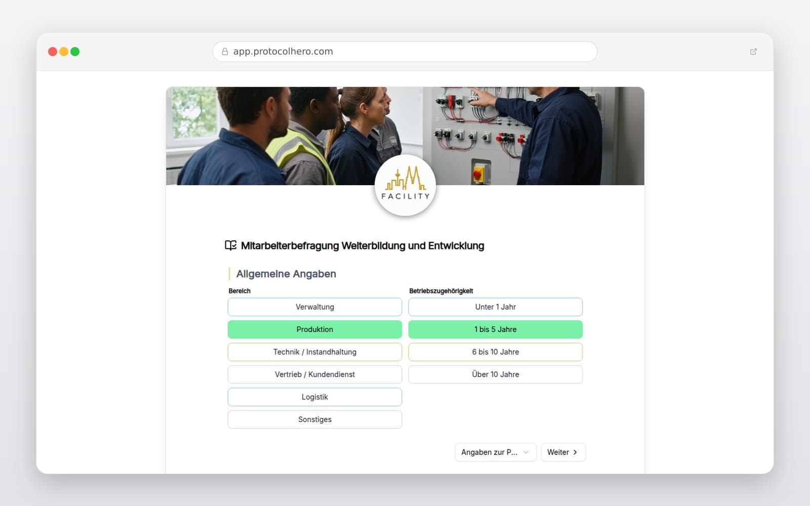 Vorschau der Vorlage „Mitarbeiterbefragung Weiterbildung und Entwicklung"